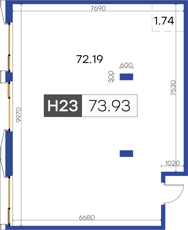 Помещение, 73.93 м² - планировка, фото №1