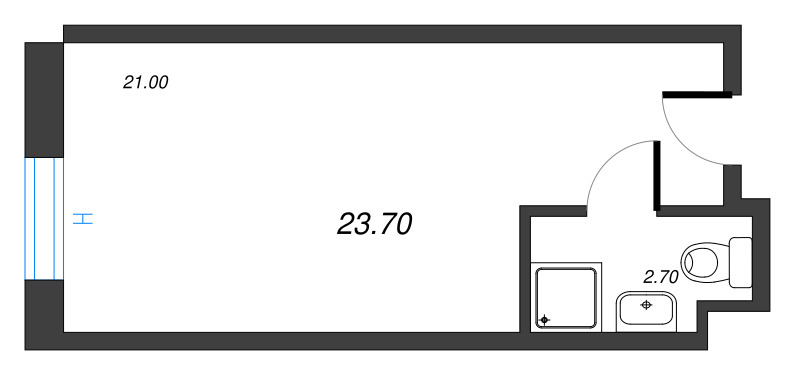 Квартира-студия, 23.95 м² в ЖК "We'll" - планировка, фото №1