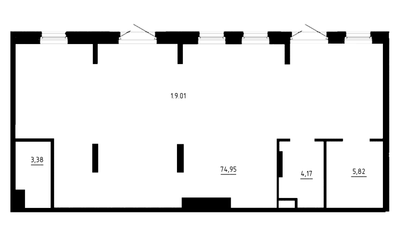 Помещение, 88.32 м² в ЖК "Аннино Сити" - планировка, фото №1