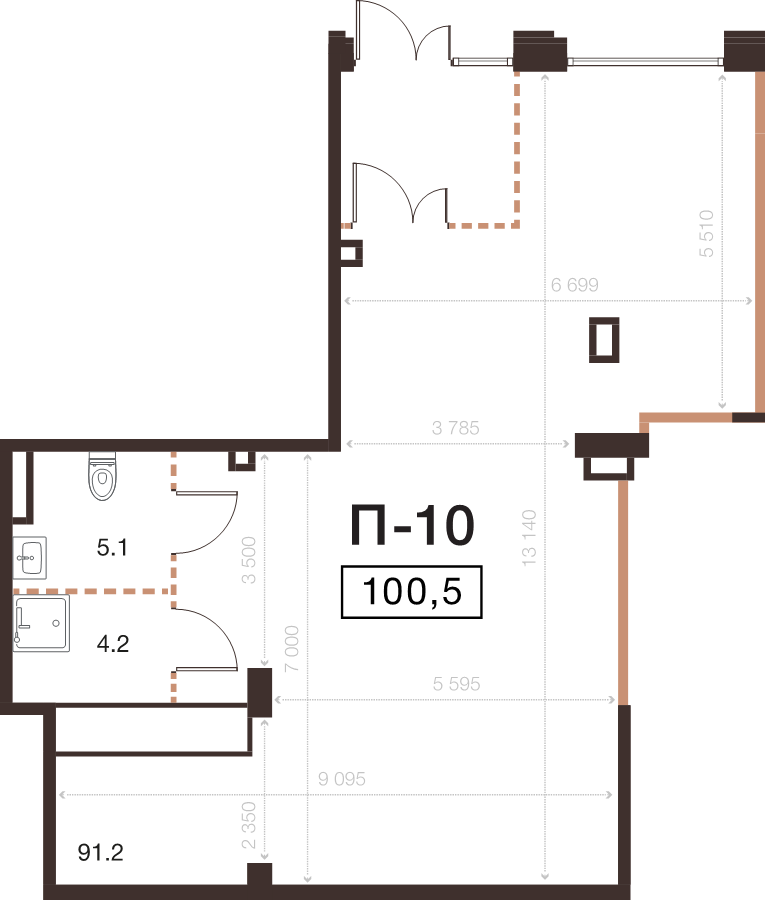 Помещение, 100.5 м² - планировка, фото №1