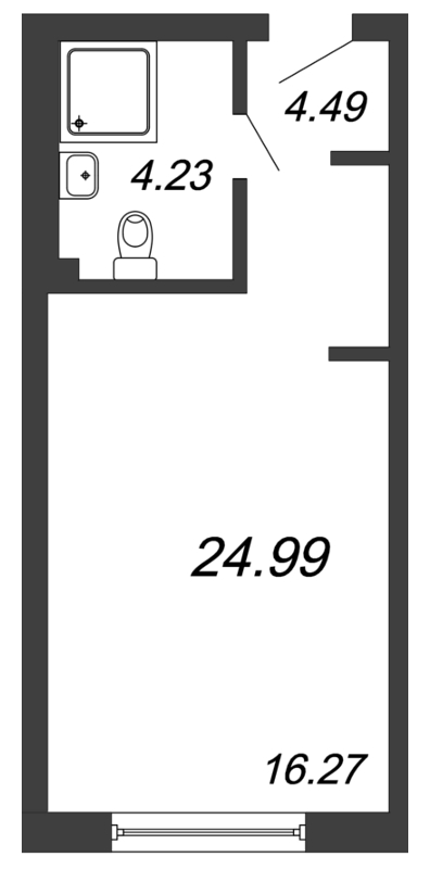 Квартира-студия, 25.5 м² в ЖК "In2it" - планировка, фото №1