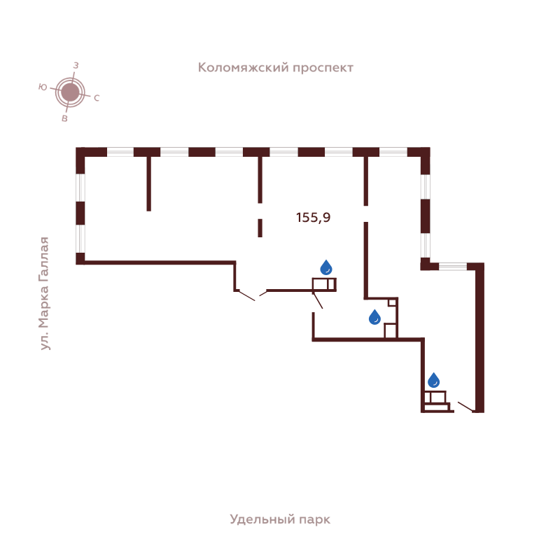 Помещение, 153.61 м² в ЖК "Saan" - планировка, фото №1