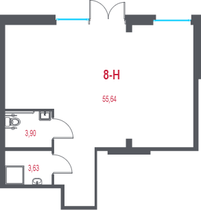 Помещение, 63.17 м² в ЖК "Город-спутник Южный" - планировка, фото №1