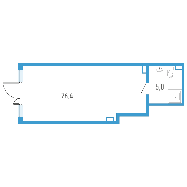 Помещение, 31.4 м² в ЖК "AEROCITY" - планировка, фото №1
