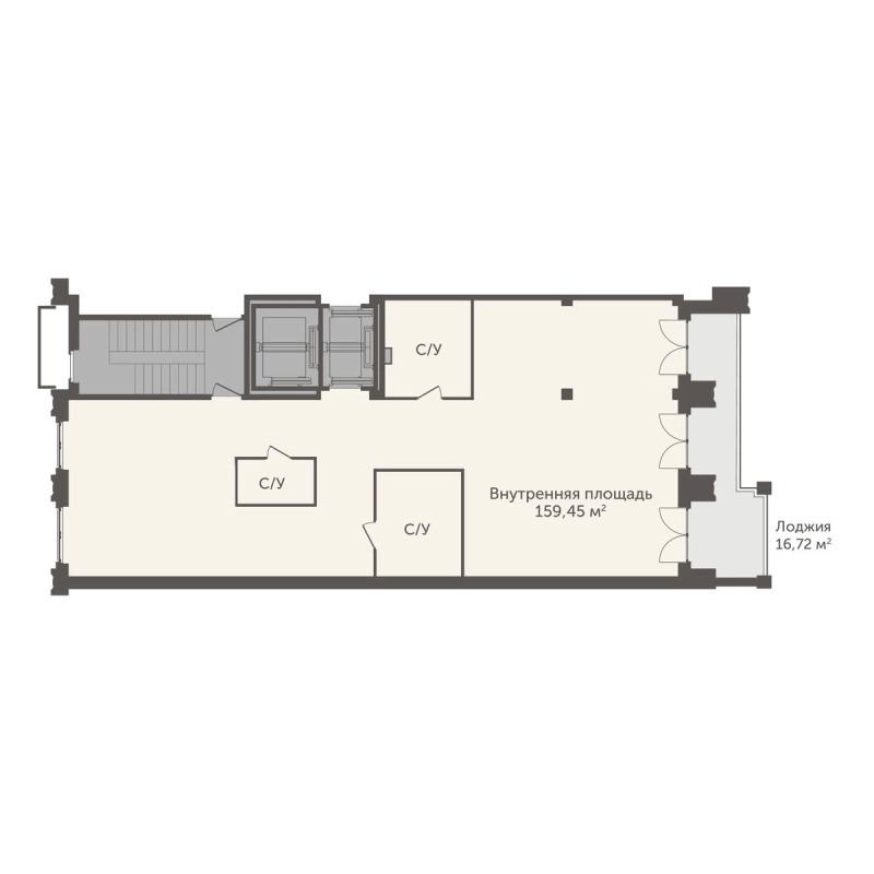Квартира-студия, 167.81 м² в ЖК "Аструм" - планировка, фото №1