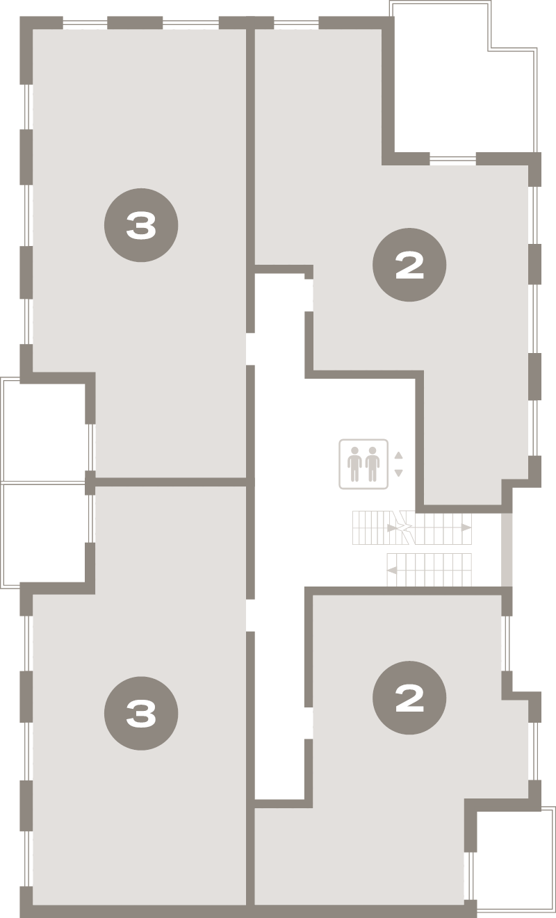 4-комнатная (Евро) квартира, 91.6 м² - планировка этажа