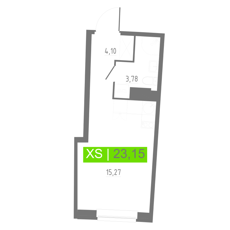 Квартира-студия, 23.15 м² в ЖК "Аквилон РИВА" - планировка, фото №1