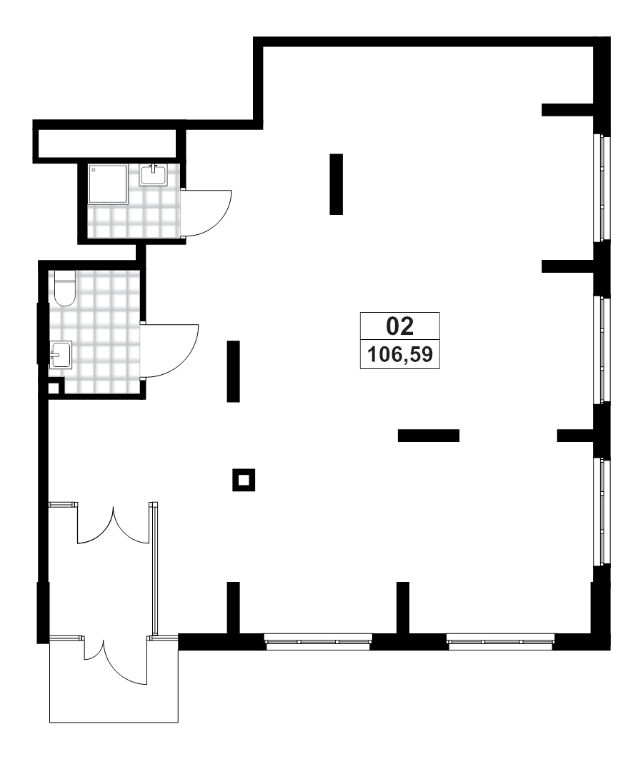 Помещение, 106.59 м² в ЖК "А101 Лаголово" - планировка, фото №1