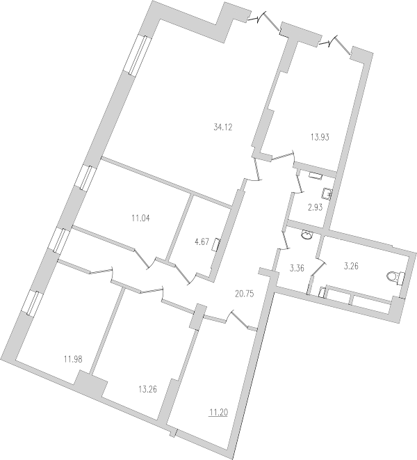 Помещение, 131.5 м² в ЖК "Байрон" - планировка, фото №1
