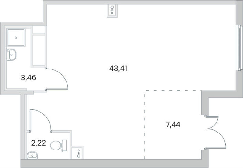 Помещение, 56.53 м² в ЖК "Любоград" - планировка, фото №1
