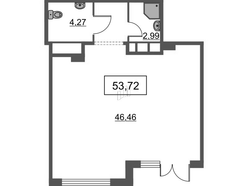 Помещение, 53.72 м² - планировка, фото №1