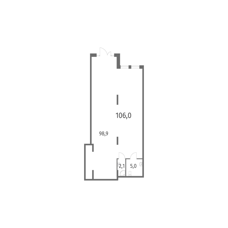 Помещение, 106 м² в ЖК "NewПитер 2.0" - планировка, фото №1