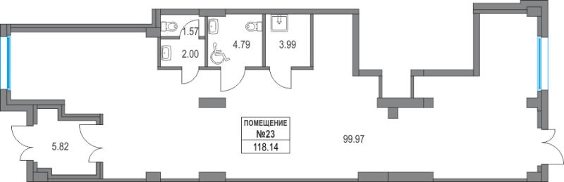 Помещение, 118.14 м² в ЖК "Приморский квартал" - планировка, фото №1