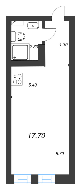 Квартира-студия, 17.7 м² в ЖК "Эко Квартал Нега" - планировка, фото №1