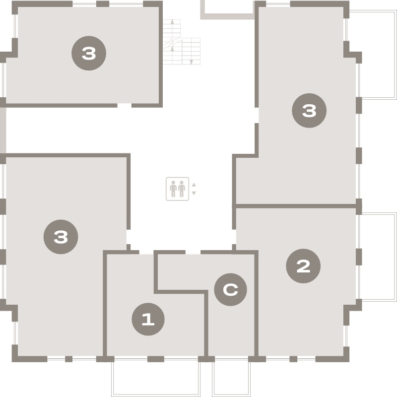 1-комнатная квартира, 48.6 м² - планировка этажа