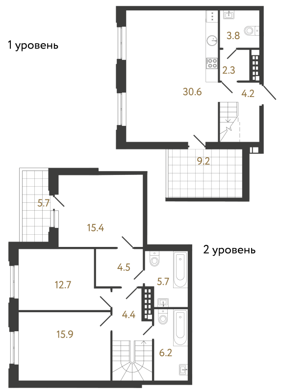 4-комнатная (Евро) квартира, 105.7 м² в ЖК "Коллекционер" - планировка, фото №1
