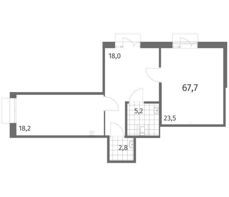 Помещение, 67.7 м² - планировка, фото №1