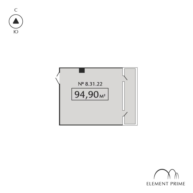 Помещение, 94.98 м² в ЖК "ELEMENT PRIME" - планировка, фото №1