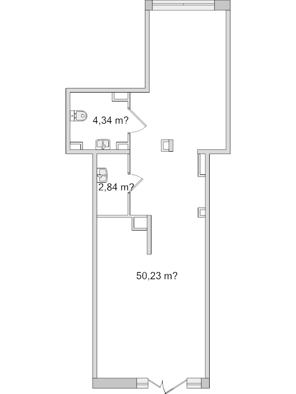 Помещение, 59.31 м² в ЖК "Город Первых" - планировка, фото №1