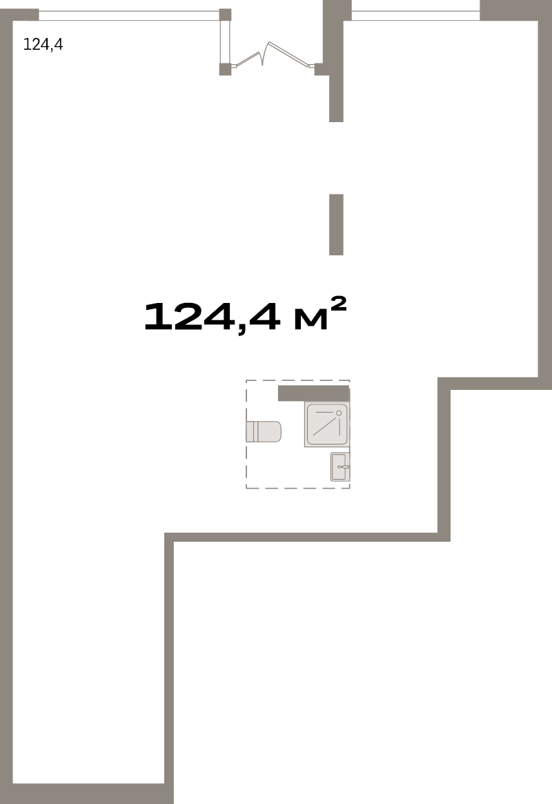 Помещение, 124.4 м² в ЖК "Северный ветер" - планировка, фото №1