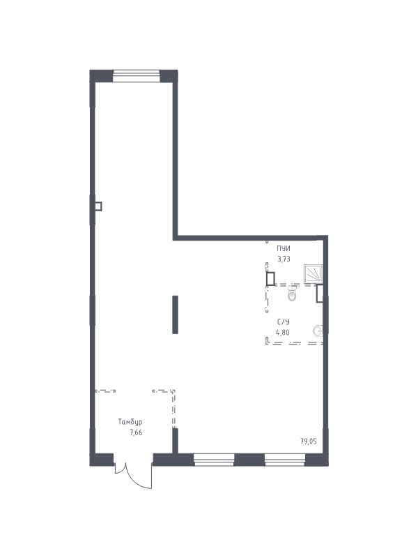 Помещение, 95.24 м² в ЖК "Новые Лаврики" - планировка, фото №1