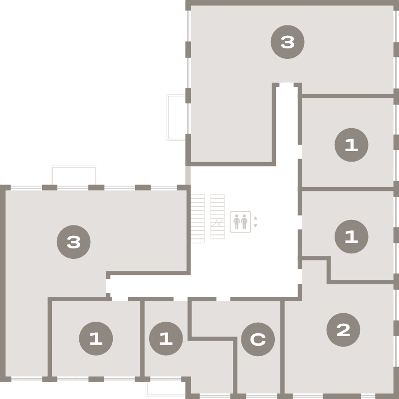 5-комнатная (Евро) квартира, 127.6 м² в ЖК "Северный ветер" - планировка этажа