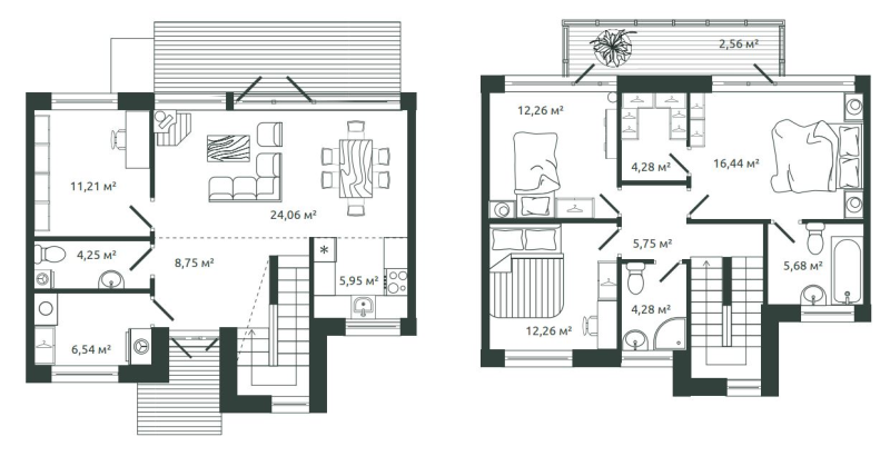 5-комнатная (Евро) квартира, 124.27 м² в ЖК "Моменты.Repino" - планировка, фото №1