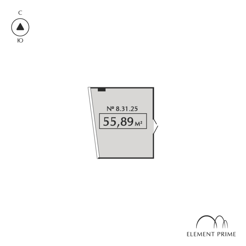 Помещение, 55.89 м² в ЖК "ELEMENT PRIME" - планировка, фото №1