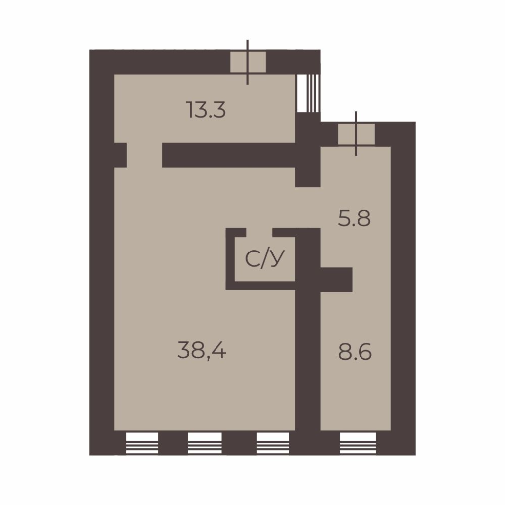 Помещение, 66.4 м² в ЖК "Дом купца Злобина" - планировка, фото №1