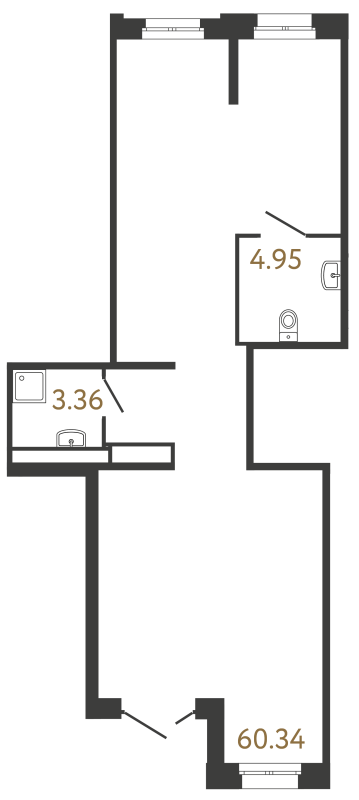 Помещение, 68.65 м² в ЖК "Ultra City 3.0" - планировка, фото №1