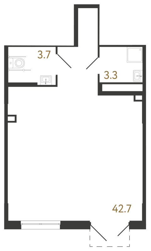 Помещение, 49.7 м² в ЖК "Струны" - планировка, фото №1