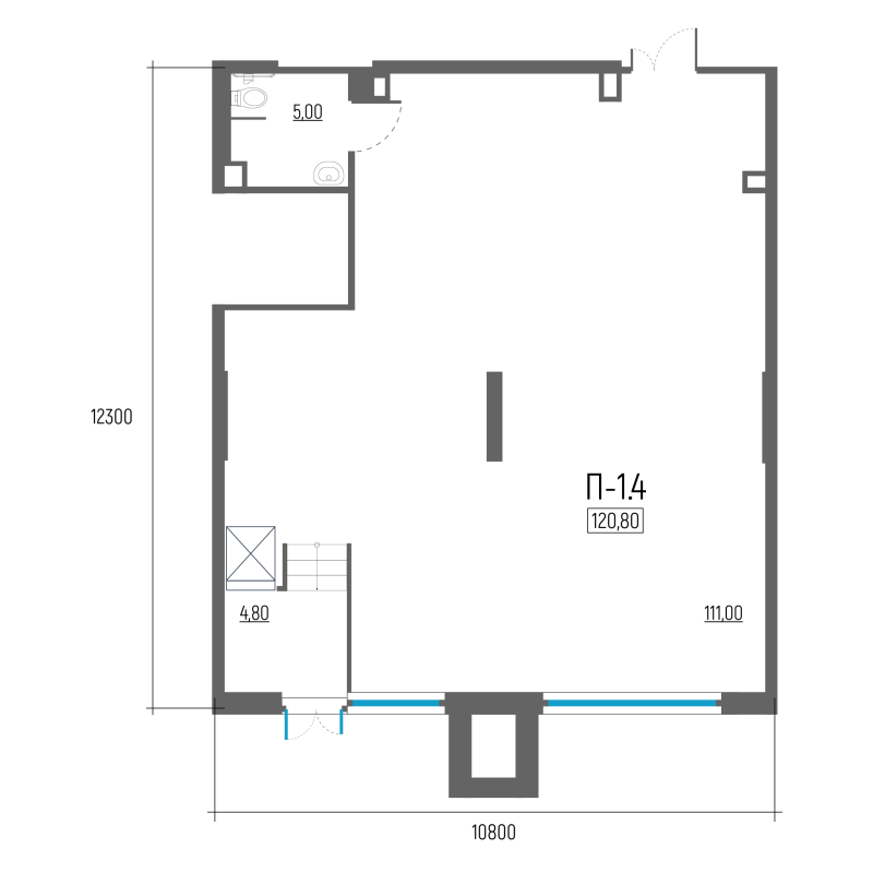 Помещение, 120.8 м² в ЖК "Экос" - планировка, фото №1