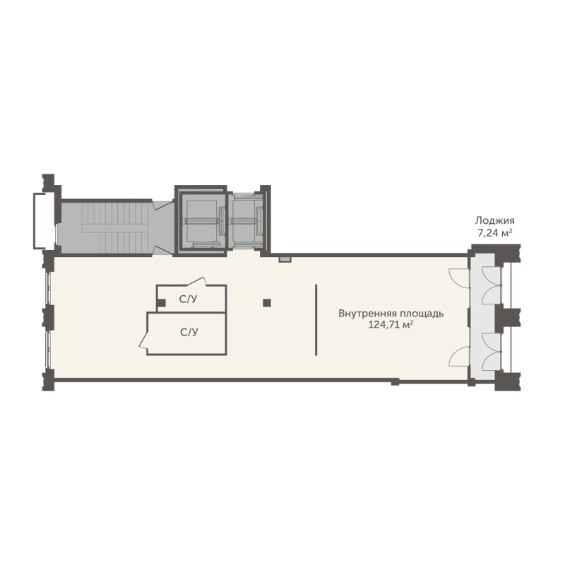 Квартира-студия, 128.33 м² - планировка, фото №1