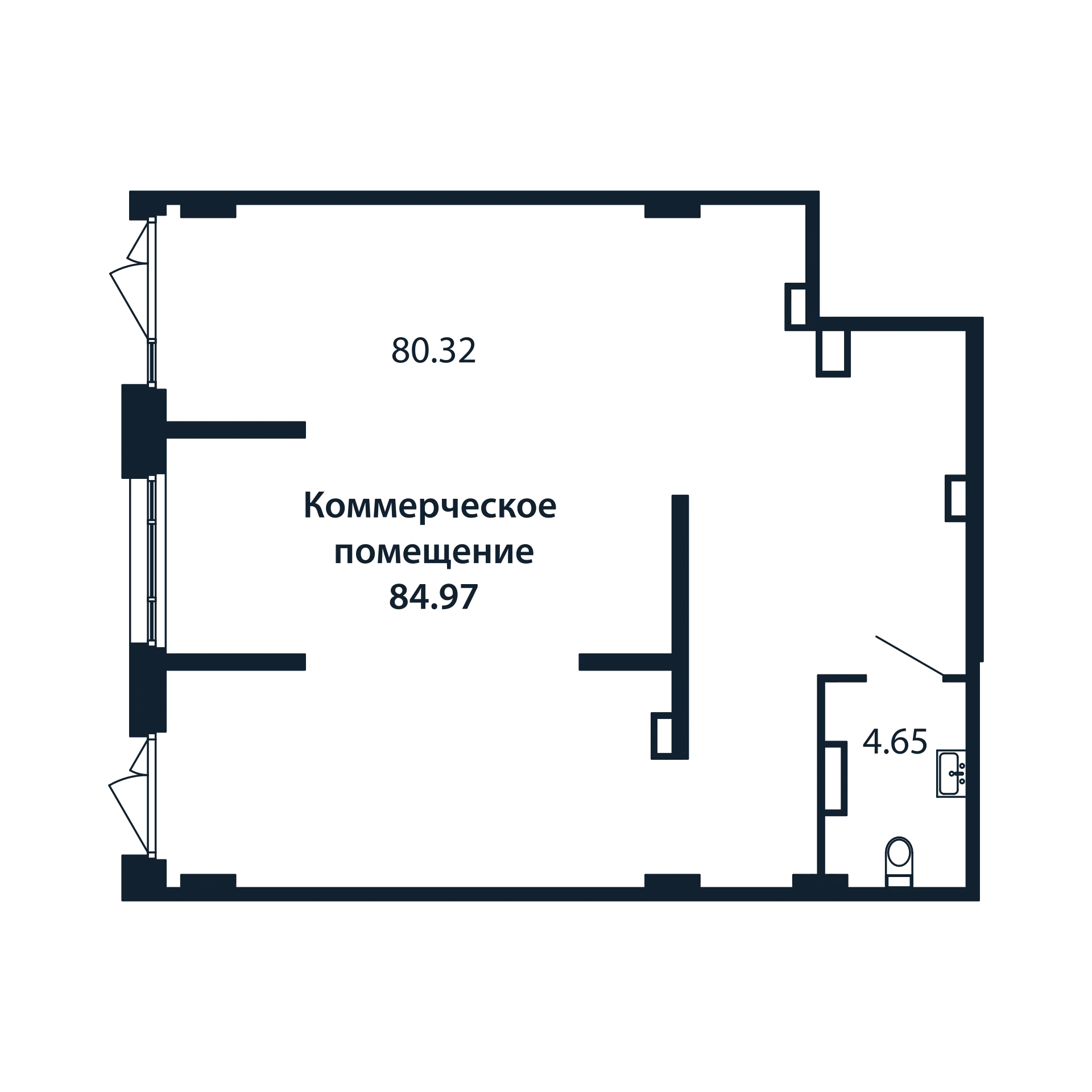Помещение, 84.97 м² в ЖК "Полис Новоселье" - планировка, фото №1