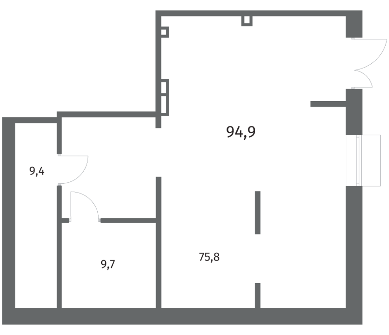 Помещение, 94.9 м² - планировка, фото №1