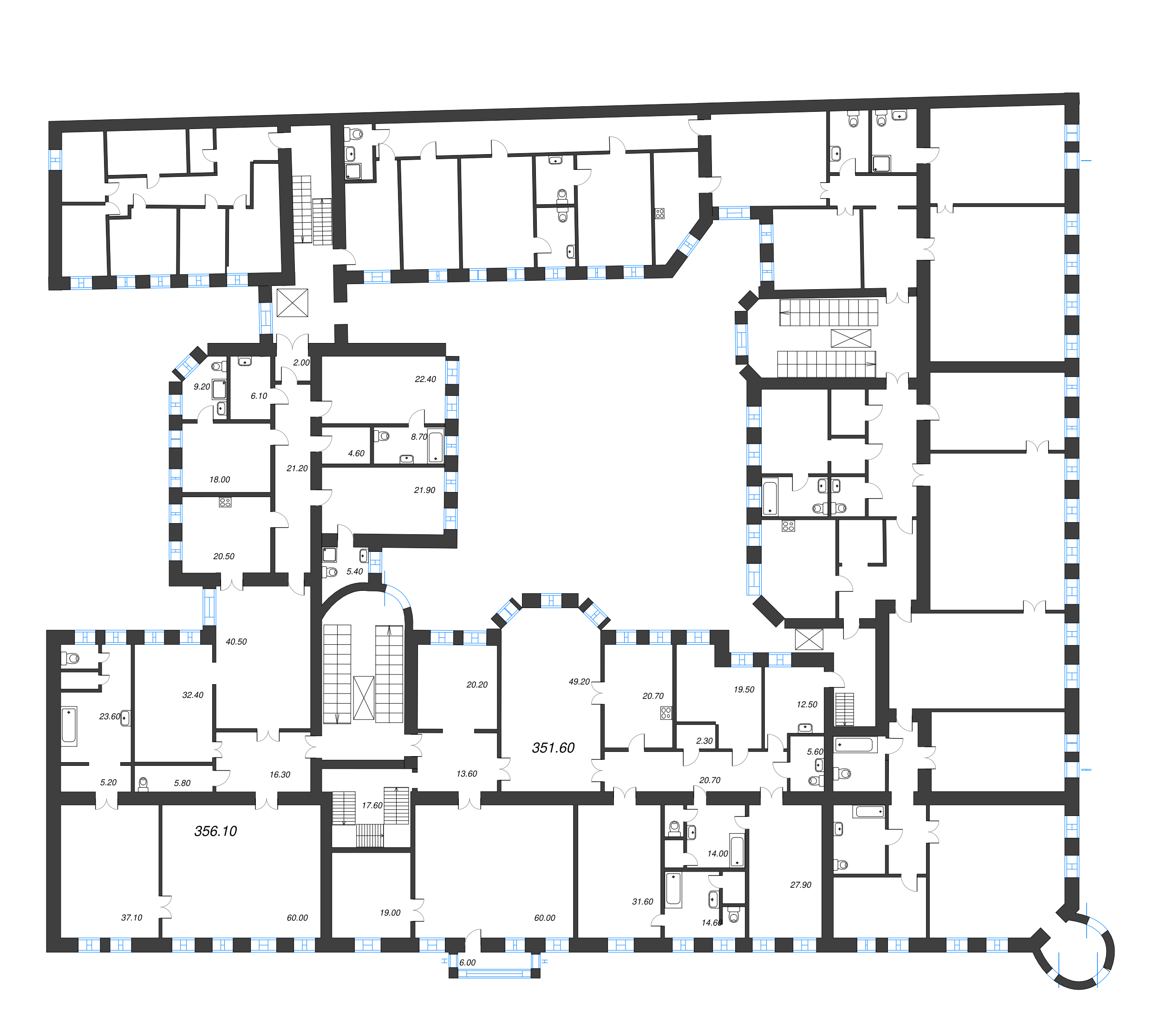 8 ккв, 327.9 м² - планировка этажа