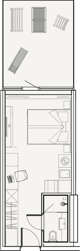 Квартира-студия, 26.15 м² в ЖК "YE’S Primorsky" - планировка, фото №1