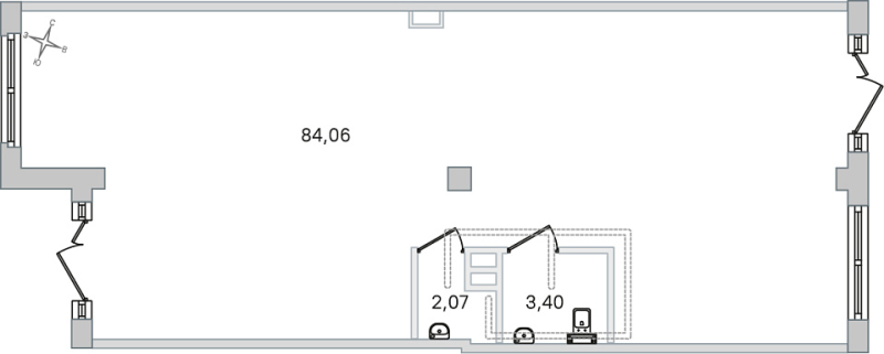 Помещение, 89.53 м² в ЖК "Дубровский" - планировка, фото №1