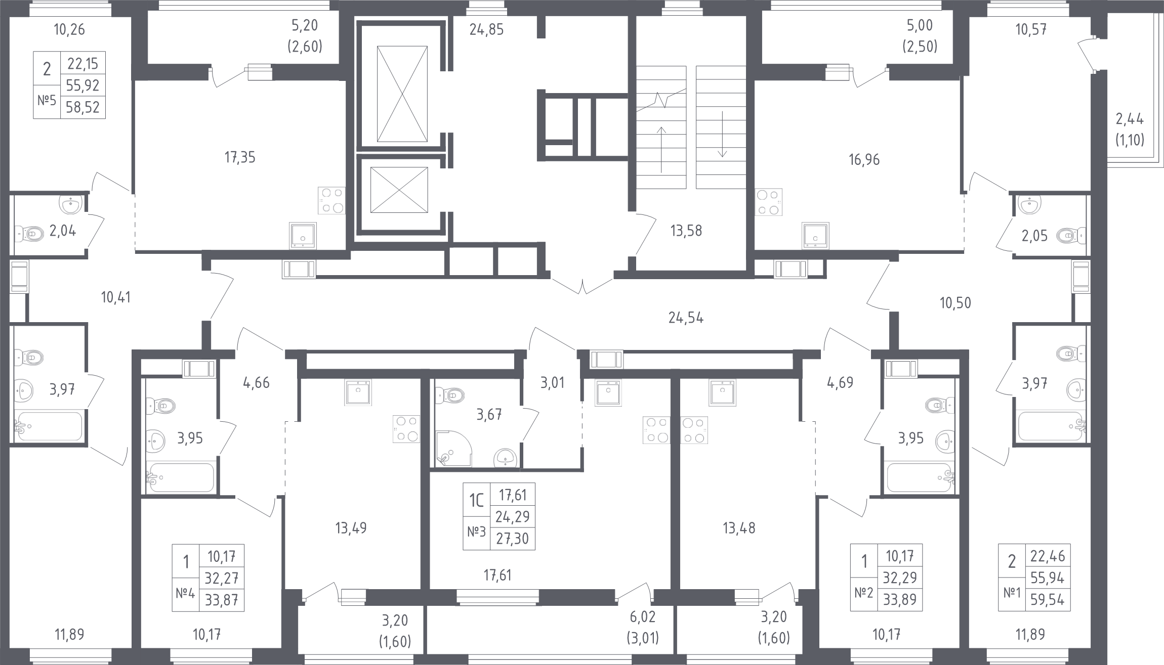 Квартира-студия, 27.3 м² - планировка этажа