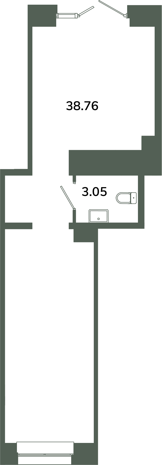 Помещение, 41.81 м² в ЖК "Загляденье" - планировка, фото №1