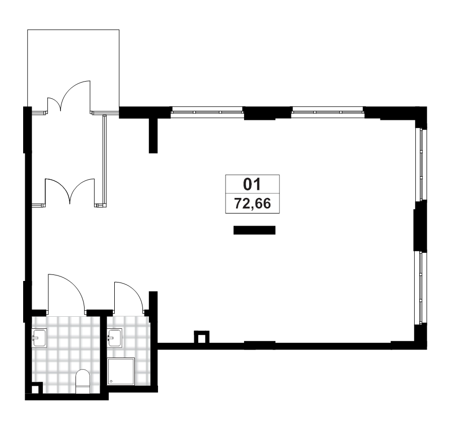Помещение, 72.66 м² в ЖК "А101 Лаголово" - планировка, фото №1