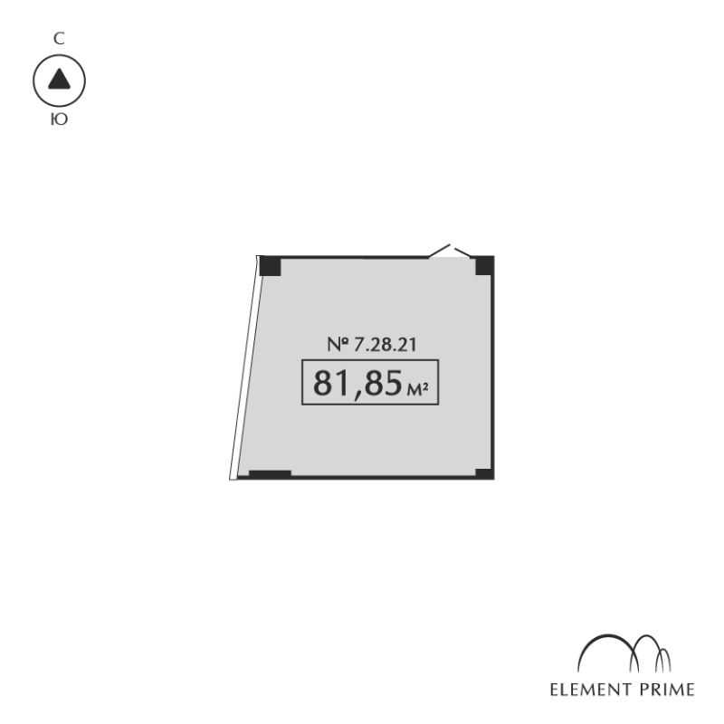Помещение, 81.85 м² в ЖК "ELEMENT PRIME" - планировка, фото №1