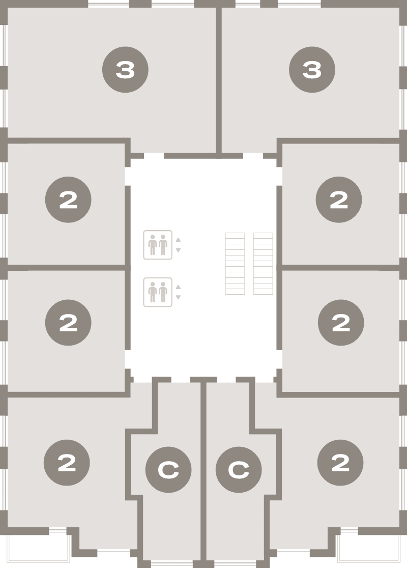 1-комнатная квартира, 40 м² в ЖК "Северный ветер" - планировка этажа