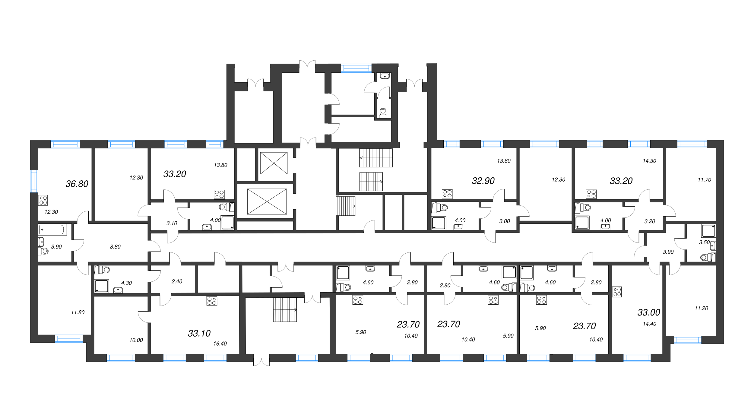 Квартира-студия, 23.7 м² в ЖК "ЛСР. Ржевский парк" - планировка этажа