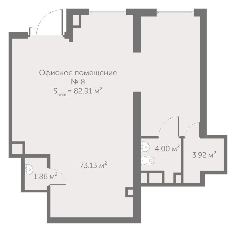 Помещение, 82.91 м² в ЖК "UP-квартал Новый Московский" - планировка, фото №1