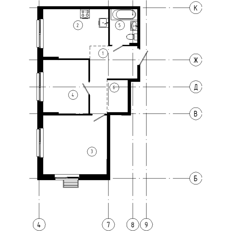 2-комнатная квартира, 54.9 м² в ЖК "Ягодное Река Парк" - планировка, фото №1