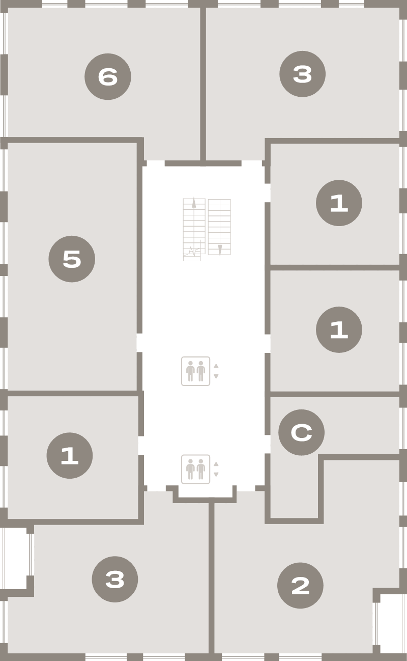 4-комнатная (Евро) квартира, 73.8 м² в ЖК "Северный ветер" - планировка этажа