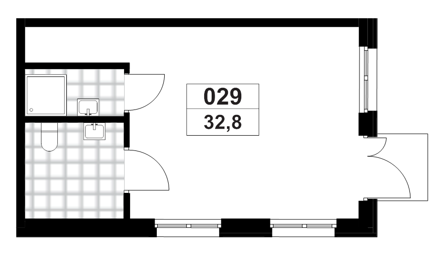 Помещение, 32.8 м² в ЖК "А101 Всеволожск" - планировка, фото №1