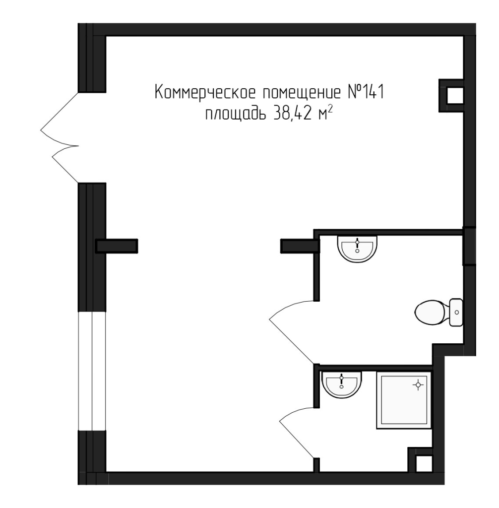 Помещение, 38.42 м² в ЖК "Верево Сити" - планировка, фото №1