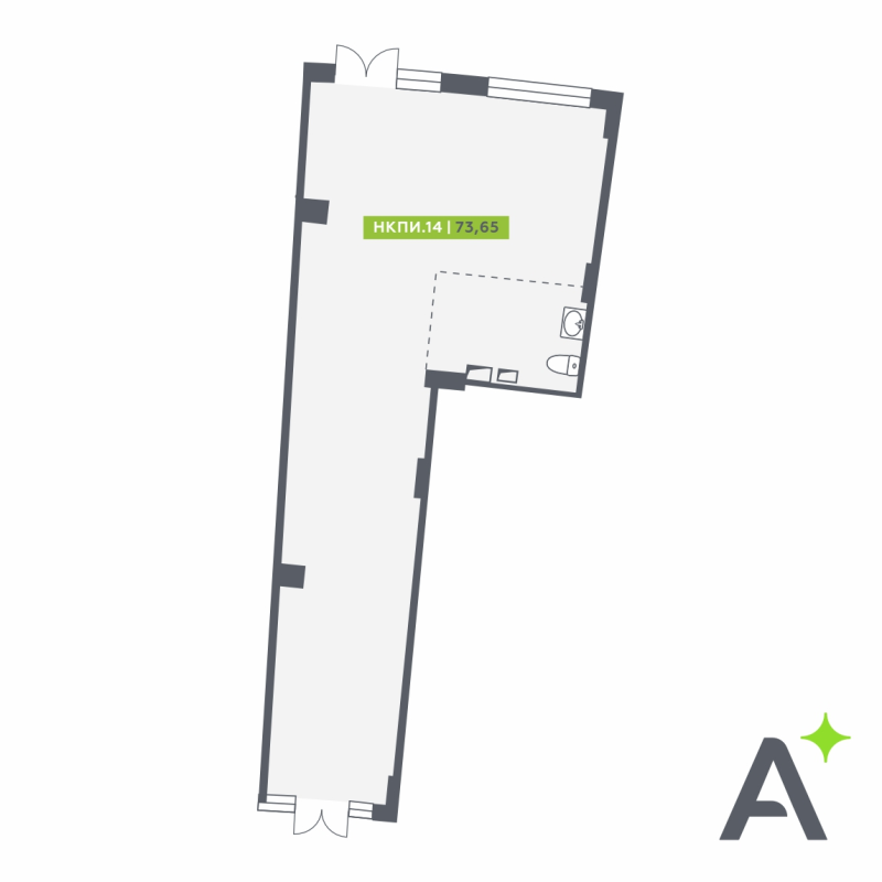 Помещение, 73.65 м² в ЖК "Аквилон Riva" - планировка, фото №1